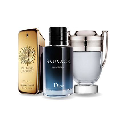 Set of 3: Paco Rabanne 1 Million, Dior Sauvage &amp; Invictus – 100ml